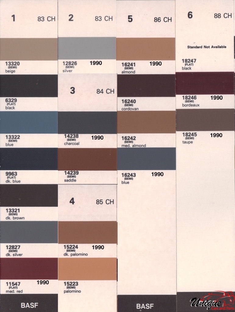 1990 Chrysler Paint Charts RM 13